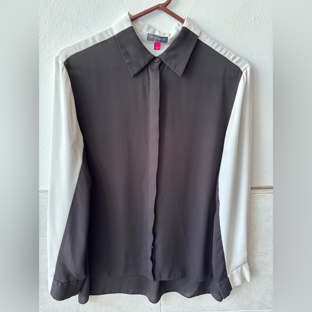 Black and White Button-Up Shirt